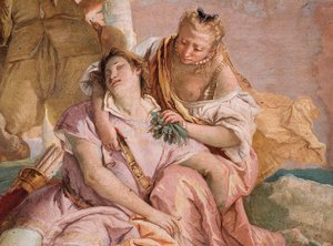 Detalje fra Angelica Coming to the Wounded Medoro til hjælp, fra Orlando Furiosos værelse i Palazzina, 1757 af William Hogarth